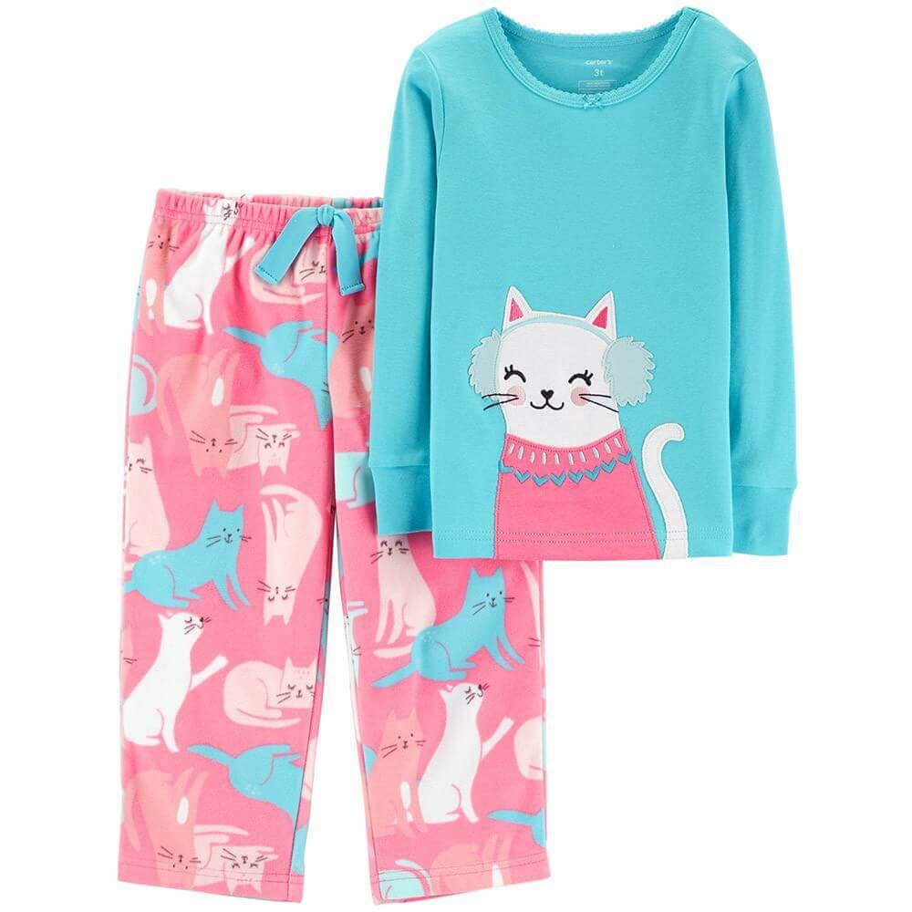 Bộ Pijama Carter Snow Kitty Snug Fit Cotton &amp; Fleece