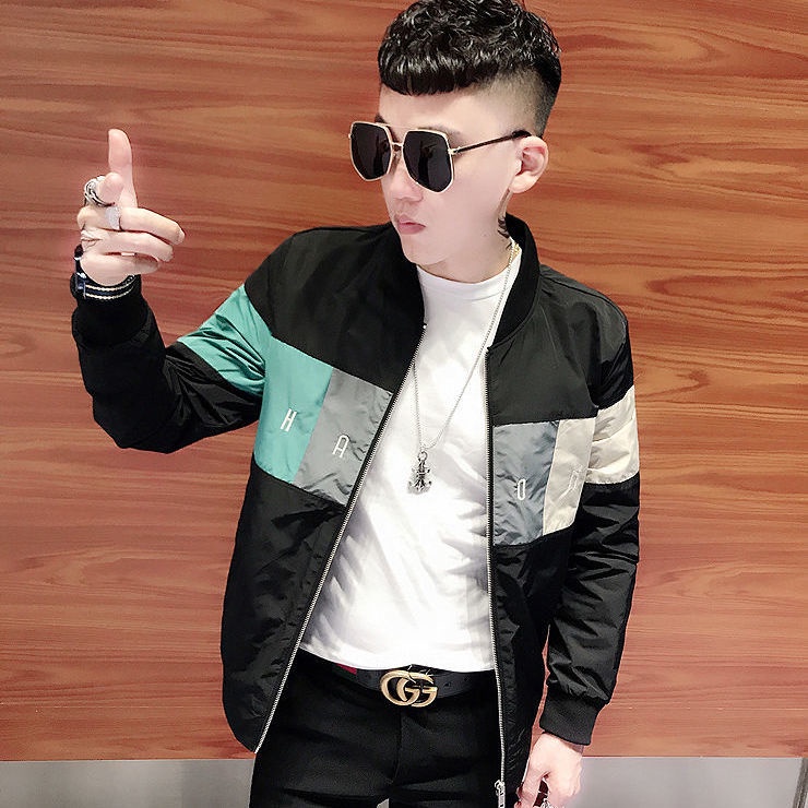 Áo khoác nam áo khoác nam mùa xuân và mùa thu phiên bản hàn quốc mới của xu hướng nam đẹp trai tinh thần hoang dã hàng đ