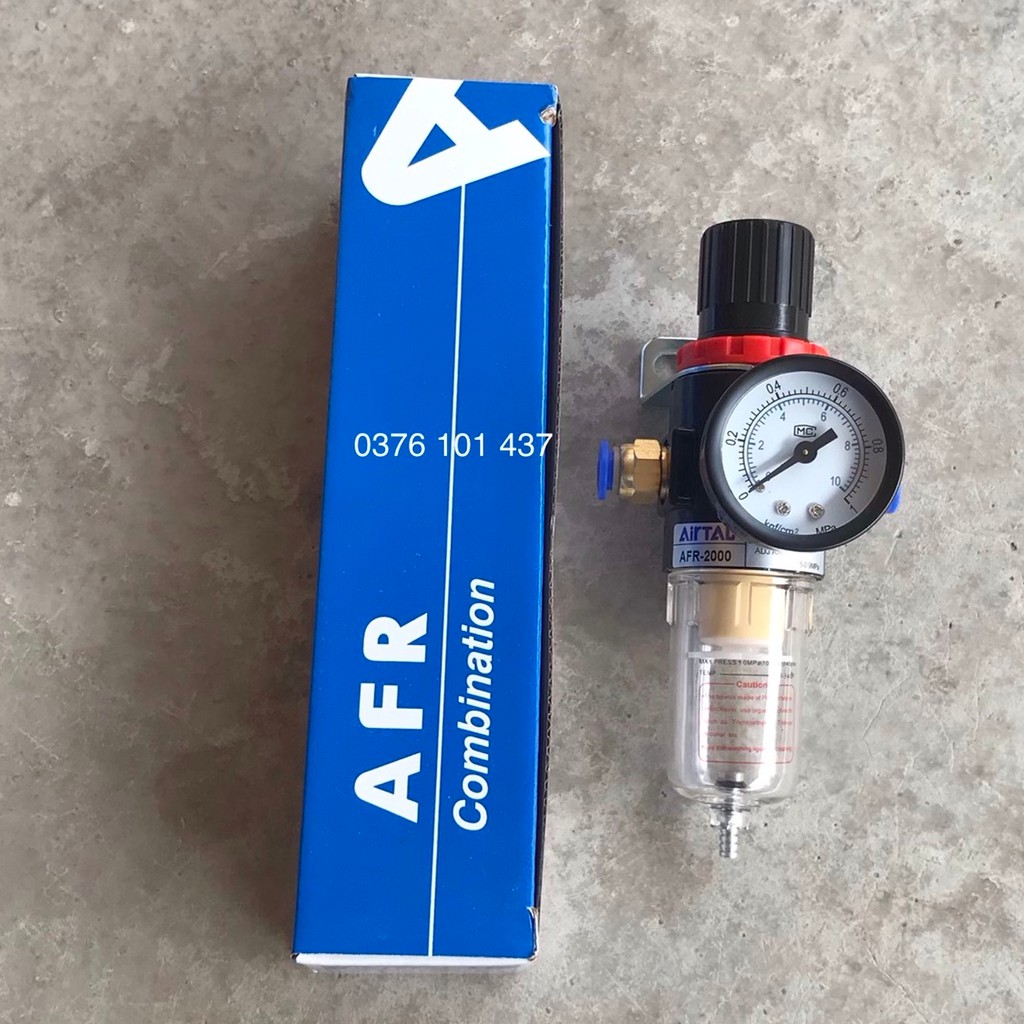 Sale Lọc hơi khí nén airtac AFR 2000 kèm nối nhanh ống 8mm, LỌC ĐƠN KHÍ NÉN CÓ VAN CHỈNH ÁP KHÍ NÉN, VAN ĐIỀU CHỈNH ÁP