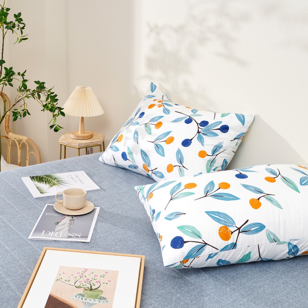 Set 2 áo gối chống bụi 100% cotton thân thiện với da 50x70cm