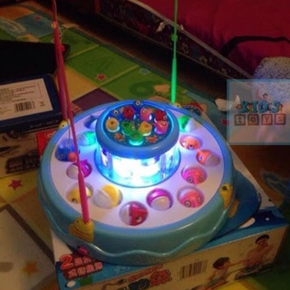 Đồ chơi câu cá 2 tầng phát nhạc và có đèn, cần câu nam châm