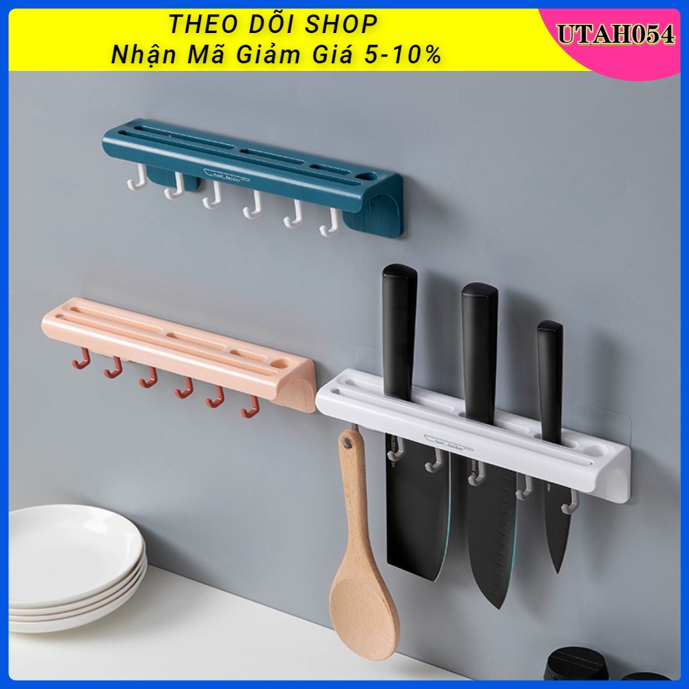 Giá treo đồ cài dao muỗng xẻng nhà bếp với móc đa năng có thể tháo rời