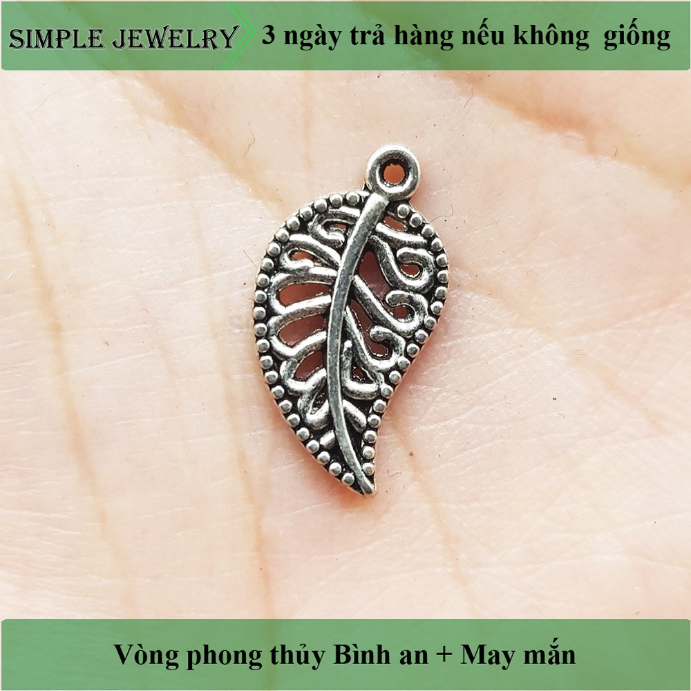 Charm bạc lá cây dùng để mix vòng đeo tay, vòng phong thủy cực xinh