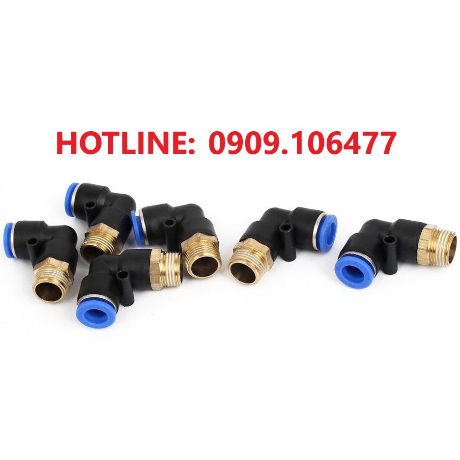 [Đơn tối thiểu 30k Đầu nối góc ren ngoài PL khí nén, phun sương, chịu được áp suất cao