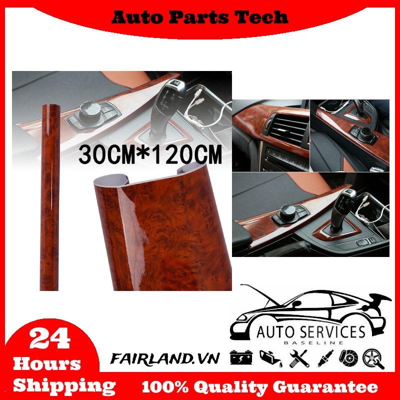 30cm*120cm Đề can vinyl vân gỗ độ bóng cao trang trí xe ô tô