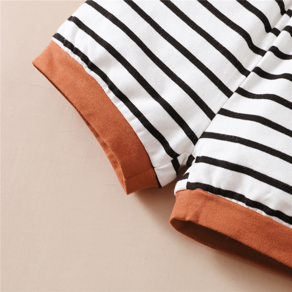 Set trang phục thể thao 2 mảnh MIKRDOO gồm áo không tay + quần short họa tiết kẻ sọc thời trang mùa hè cho bé trai