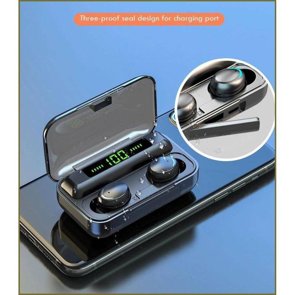 Tai Nghe Bluetooth Amoi F9 Pro TWS5.0 Kết Nối Không Dây, Phiên Bản Quốc Tế, Chống Nước IPX7, Kiêm Sạc Dự Phòng Cao Cấp