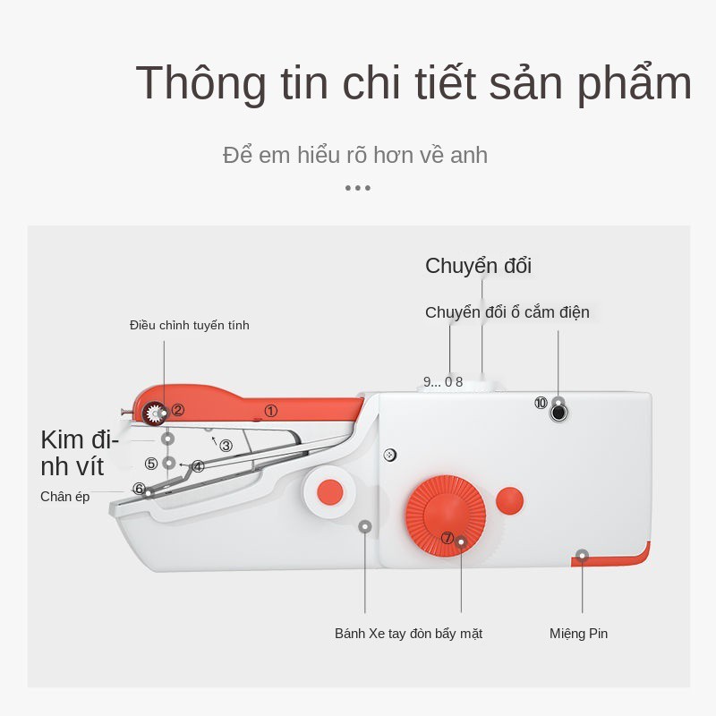 Máy may mini gia đình đa chức năng nhỏ cầm tay điện hướng dẫn sử dụng đơn giản