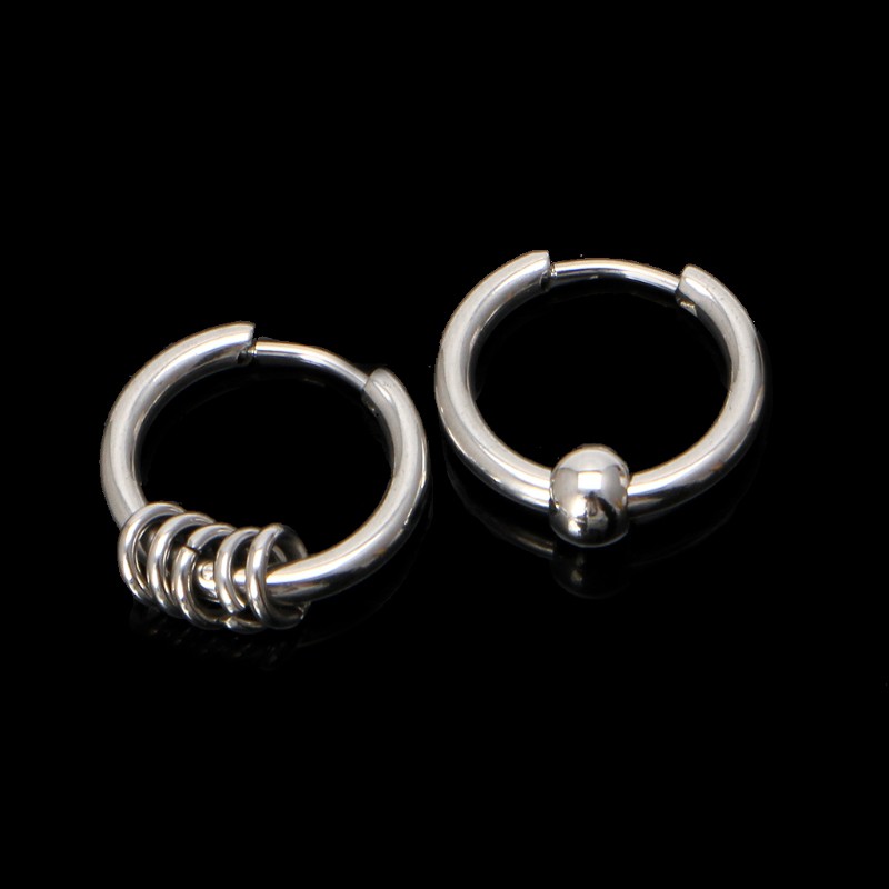 Khuyên tai tròn chất liệu inox 8mm - 20mm