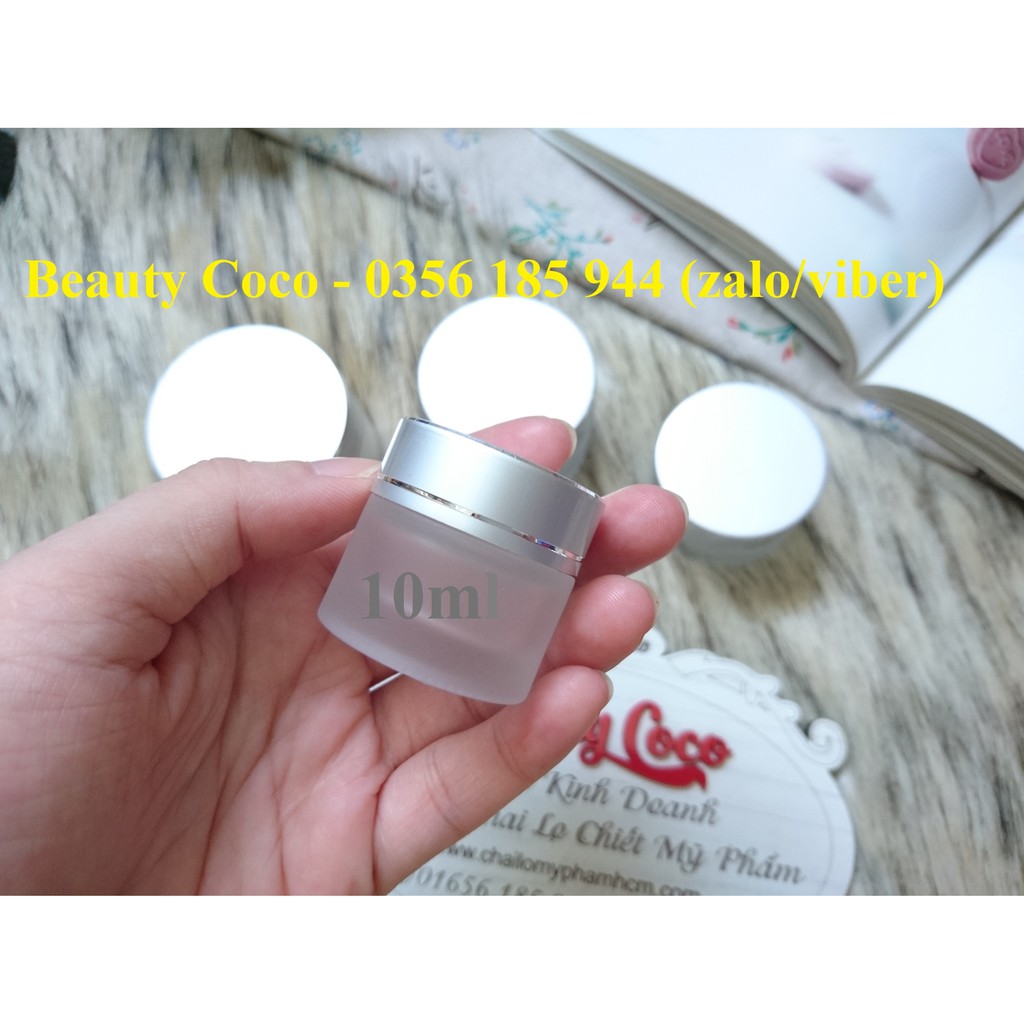 Combo 50 hũ chiết mỹ phẩm 10ml thủy tinh nắp bạc giá rẻ