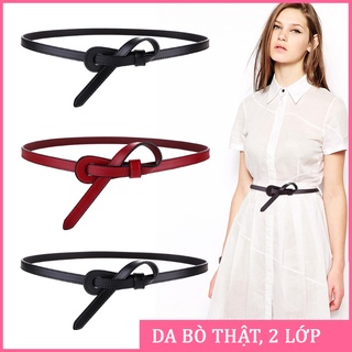 Thắt lưng nữ bản nhỏ TN102, mẫu đai váy nữ da bò 2 lớp thắt được nhiều kiểu dáng, phù hợp nhiều trang phục