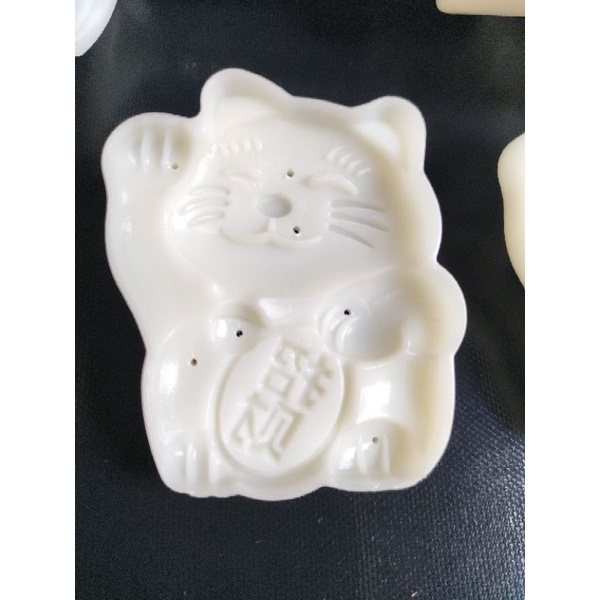 Bộ khuôn trung thu lò xo MÈO CHIÊU TÀI 75g 2 mặt 1 nhấn