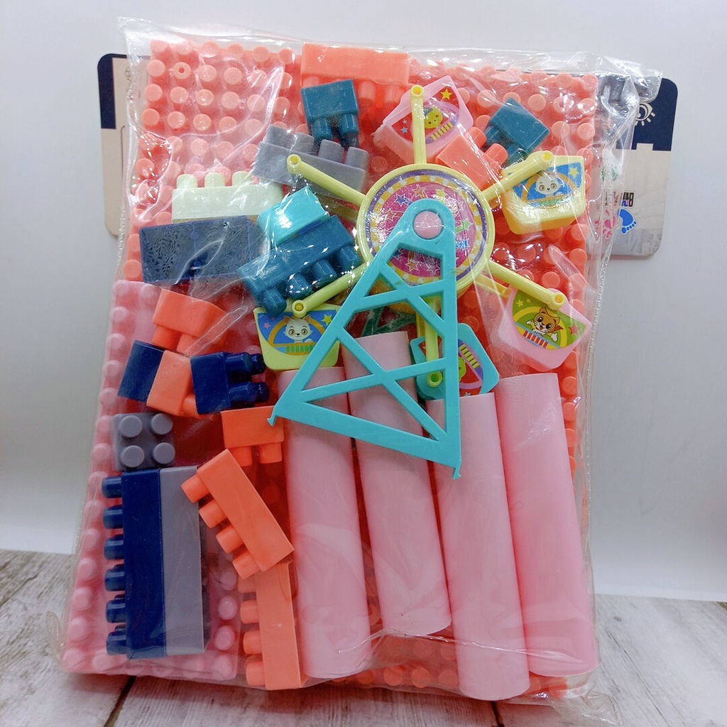 Đồ Chơi Lego Xếp Hình Bàn Đu Quay Mini Kèm Miếng Dán Sticker Cho Bé