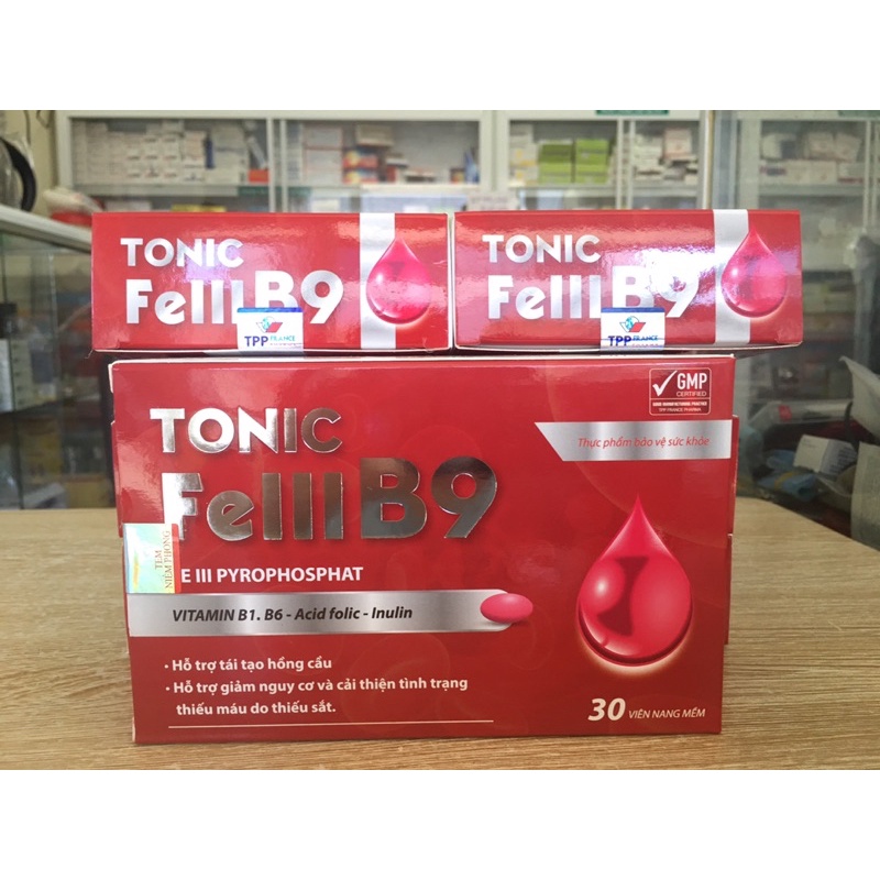 Viên Uống bổ sung Sắt Tonic Felll B9 -Bổ sung acid folic cho chỗ trợ tái tạo hồng cầu, cung cấp Sắt đặc biệt cho Bà Bầu.