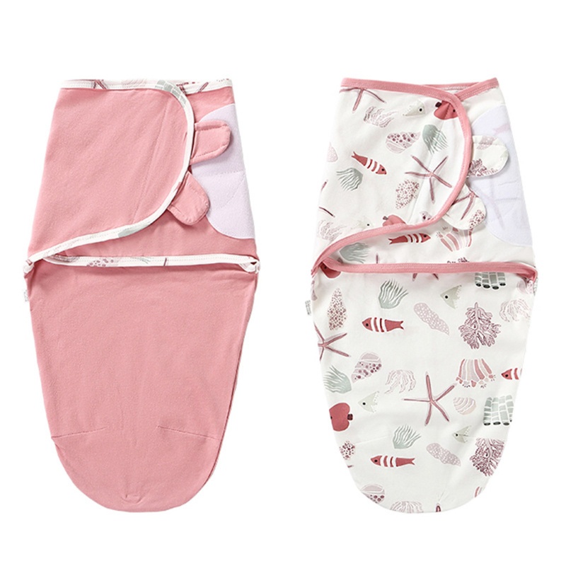 Set 2 Túi Ngủ Cotton Quấn Em Bé Sơ Sinh Có Thể Điều Chỉnh