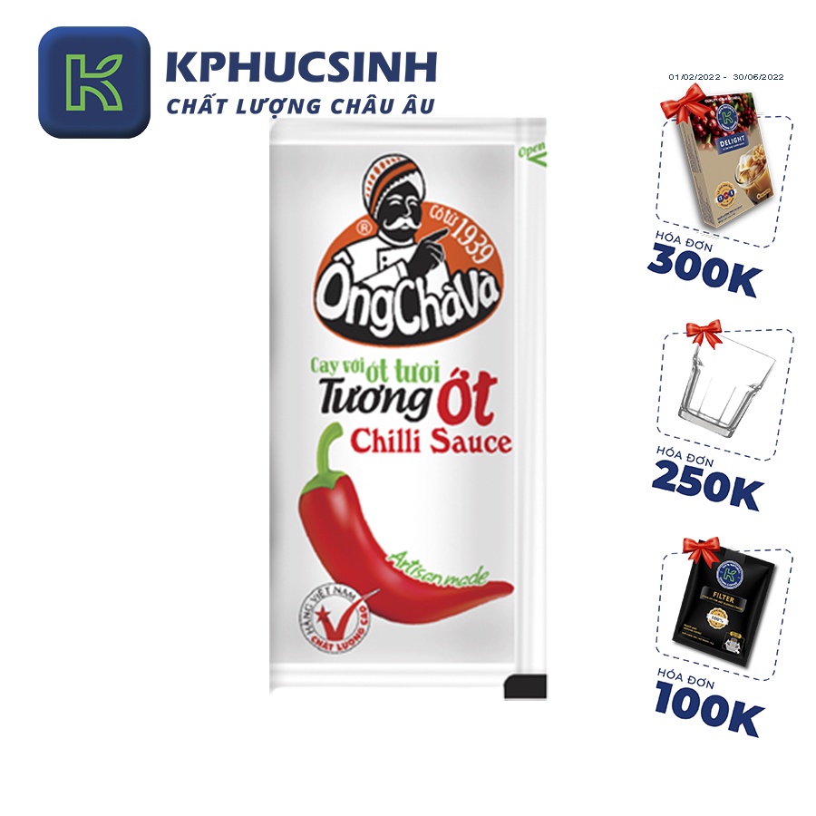 Tương ớt Ông Chà Và gói 10g hộp KPHUCSINH - Hàng Chính Hãng