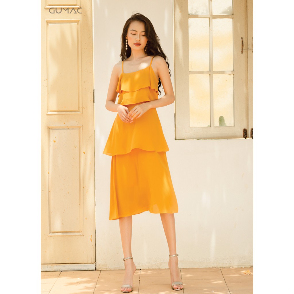 Đầm 2 dây 4 tầng GUMAC MS08988_VANG