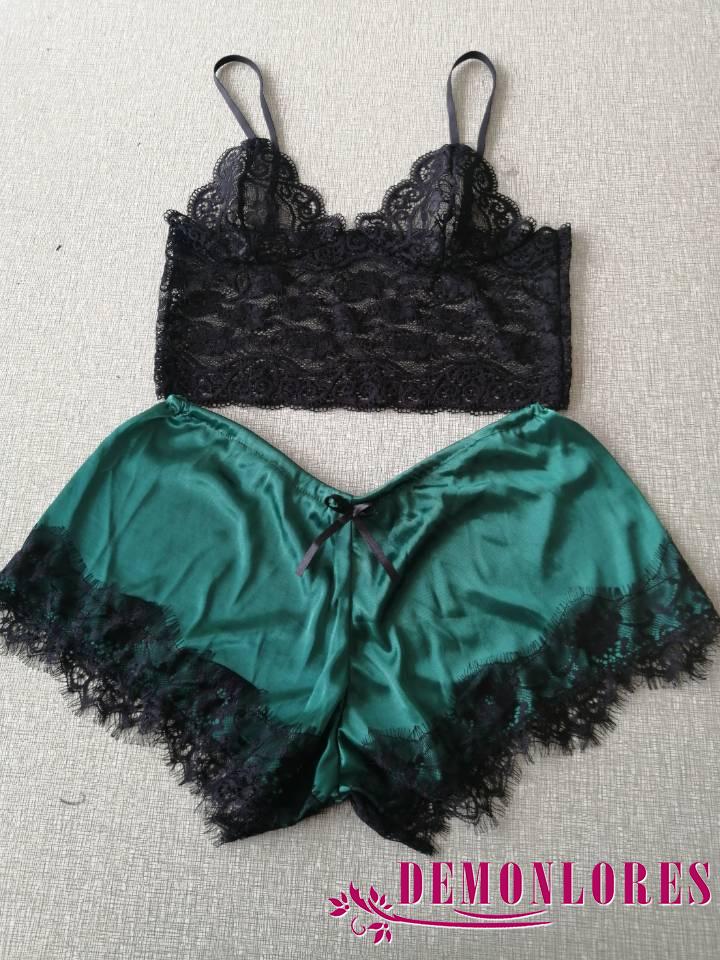 Set Đồ Ngủ Ngắn Phối Ren Thời Trang Cho Nữ
