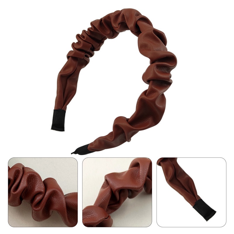 Băng Đô Da Pu Màu Trơn Đơn Giản Thời Trang Cho Nữ