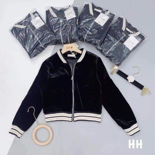 Áo Bomber nhung 2 lớp