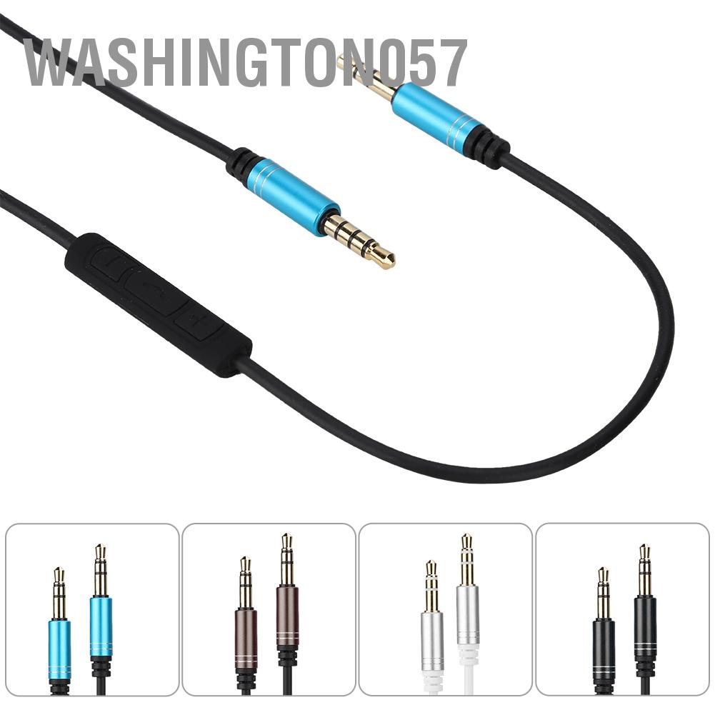 Washington057 Car 3.5mm AUX Cable With Microphone Volume Control Audio