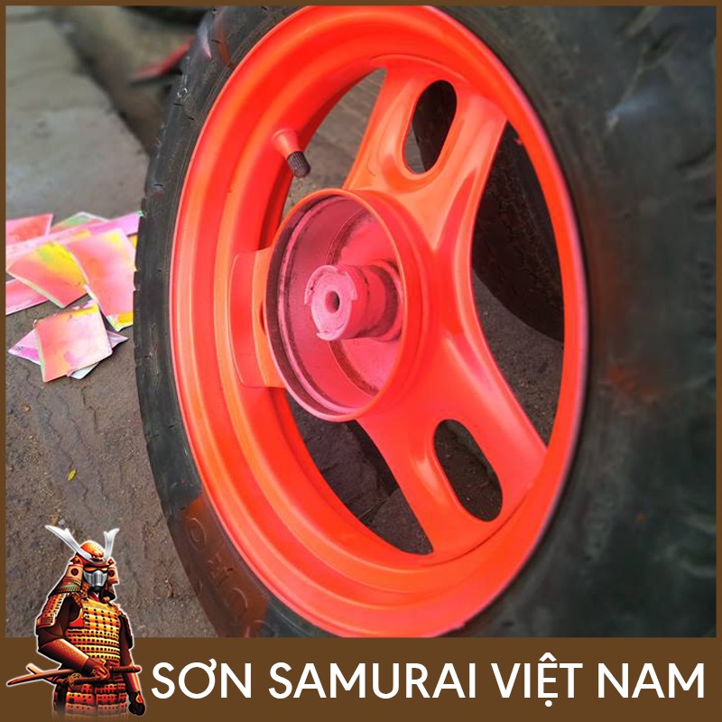 Màu Đỏ Huỳnh Quang Sơn Samurai - Combo Màu Đỏ 57 Sơn Xịt Samurai