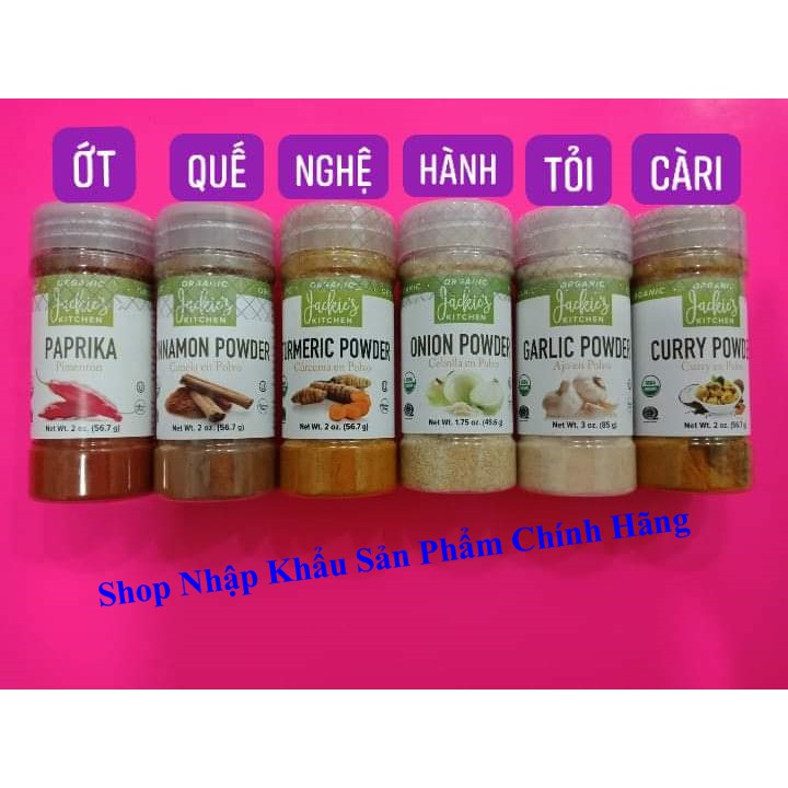 [CHÍNH HÃNG] Bột gia vị hữu cơ hãng Jackie's Kitchen của Mỹ