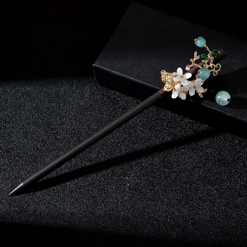 [Aishang Xinh Đẹp] Trâm Cài Tóc Tua Rua Bằng Gỗ Mun Giả Phong Cách Trung Hoa Cổ Điển Phụ Kiện Hóa Trang Hanfu