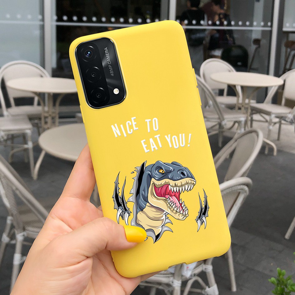 Ốp Điện Thoại Dẻo Họa Tiết Hoạt Hình Khủng Long Đáng Yêu Cho Oppo A74 4g 5g 2021 Opp