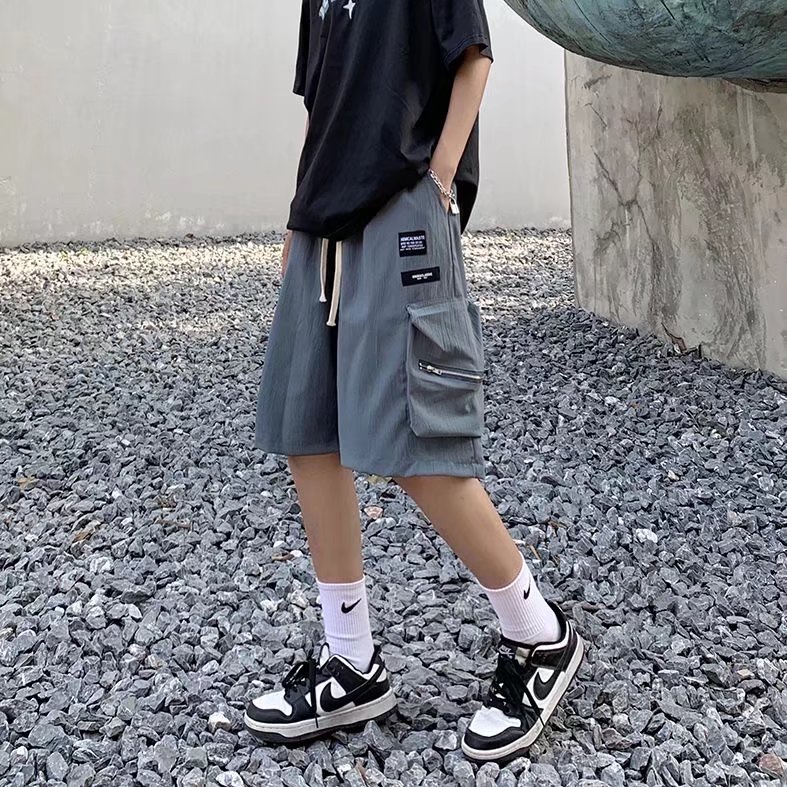 Quần Short Dáng Rộng Nhiều Túi Phong Cách Hip Hop Hàn Quốc Thời Trang Mùa Hè Cho Nam Size M-3XL