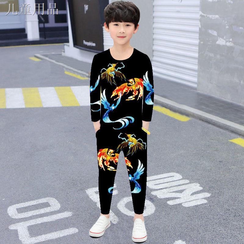 ◈◐Đồ bộ thu đông 2021 bộ đồ trẻ em mới, đồ bộ bé trai, kiểu tây, áo len thời trang thu đông, áo dài tay trẻ em cao cấp