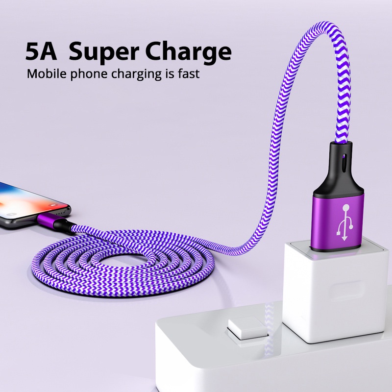 Cáp sạc nhanh FONKEN USB type C 5A cho điện thoại Xiaomi Redmi Note 8 9 10 Pro Android