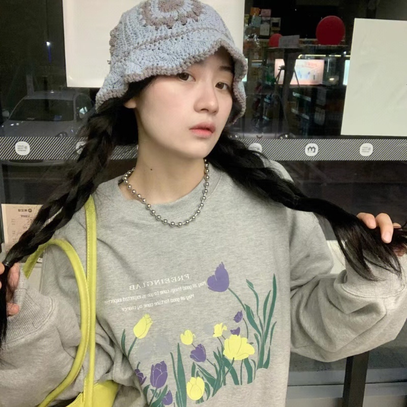 NRVP Mới Áo Thun Tay Dài Dáng Rộng In Chữ Phong Cách Hàn Quốc 2023