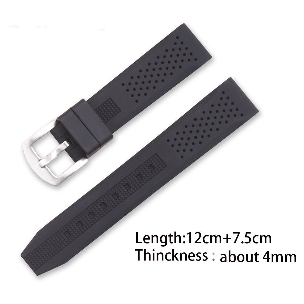 Dây Cao Su Thoáng Khí Thay Thế Cho Đồng Hồ Thể Thao 16mm 18mm 20mm 22mm 24mm
