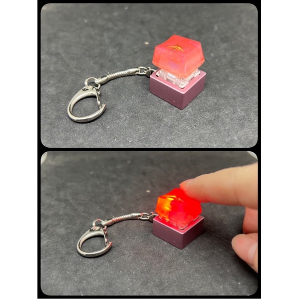Móc khoá nút bàn phím cơ đèn LED Keycap