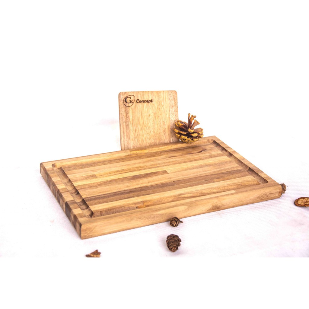 [2021] Thớt gỗ teak cao cấp siêu cứng không mùn, chống nứt  50 X 38 CM  - Thớt gỗ trang trí đồ ăn kiểu dáng Home Decor