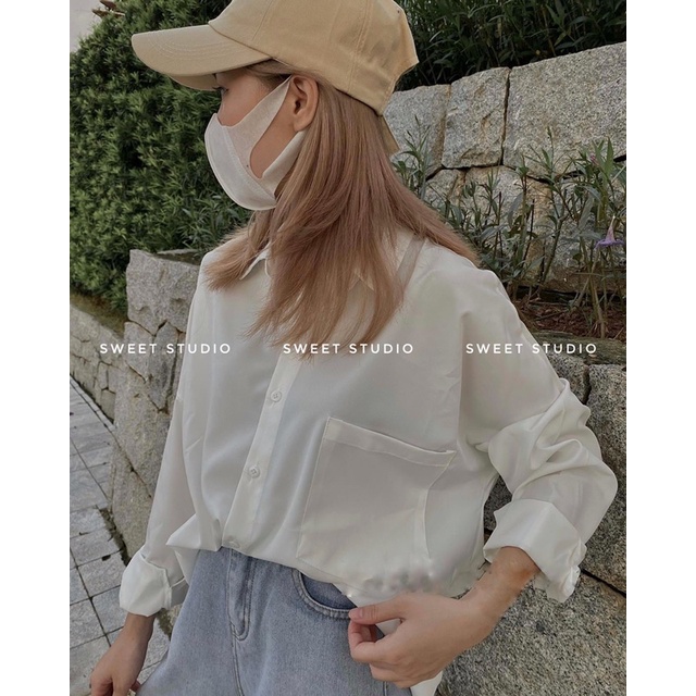 [HÀNG CÓ SẴN] Sơ mi trắng dáng rộng Oversize