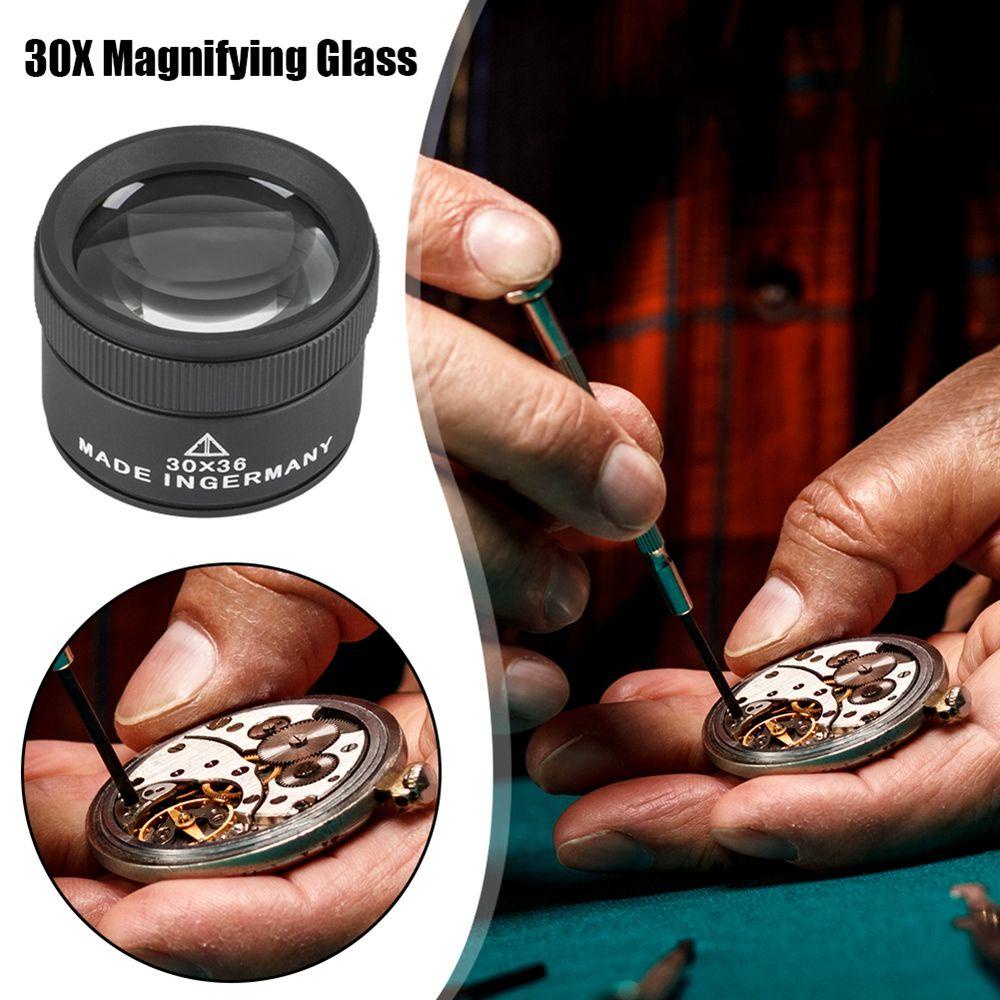 Kính lúp quillan đánh giá đồ trang sức cầm tay nhẹ 30x 36mm cho tem đồng hồ sửa chữa loupe