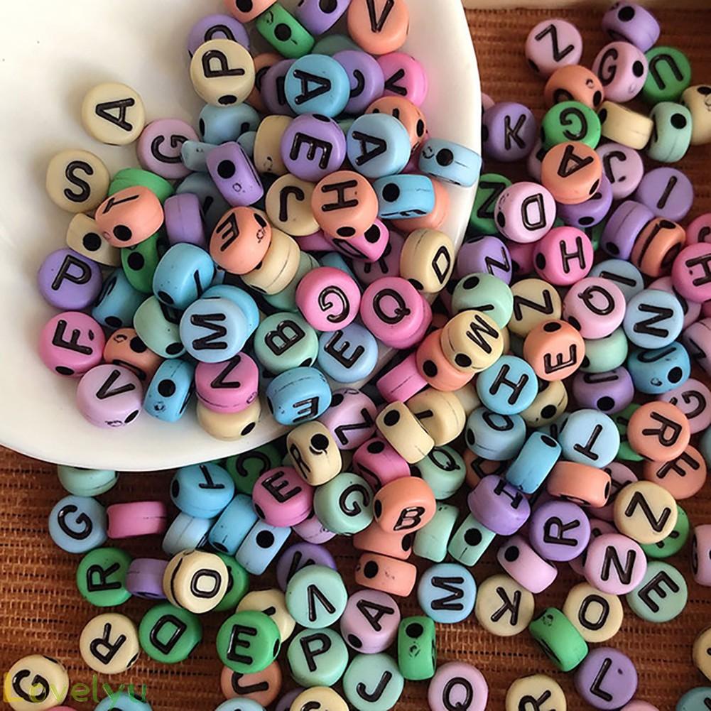 [ FAST SHIPPING ]100X  Mixed Letter Heart Beads Charms DIY Bracelet Necklace For Jewelry Making QiJGUY XDtDcXB