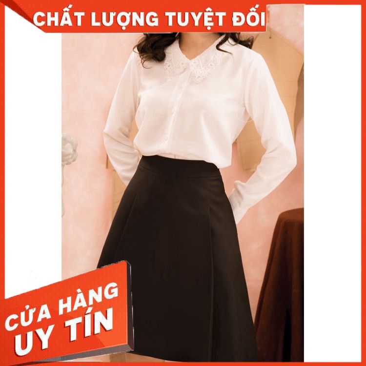 Áo sơ mi cổ ren GUMAC A22024_TRANG - Hàng nhập khẩu