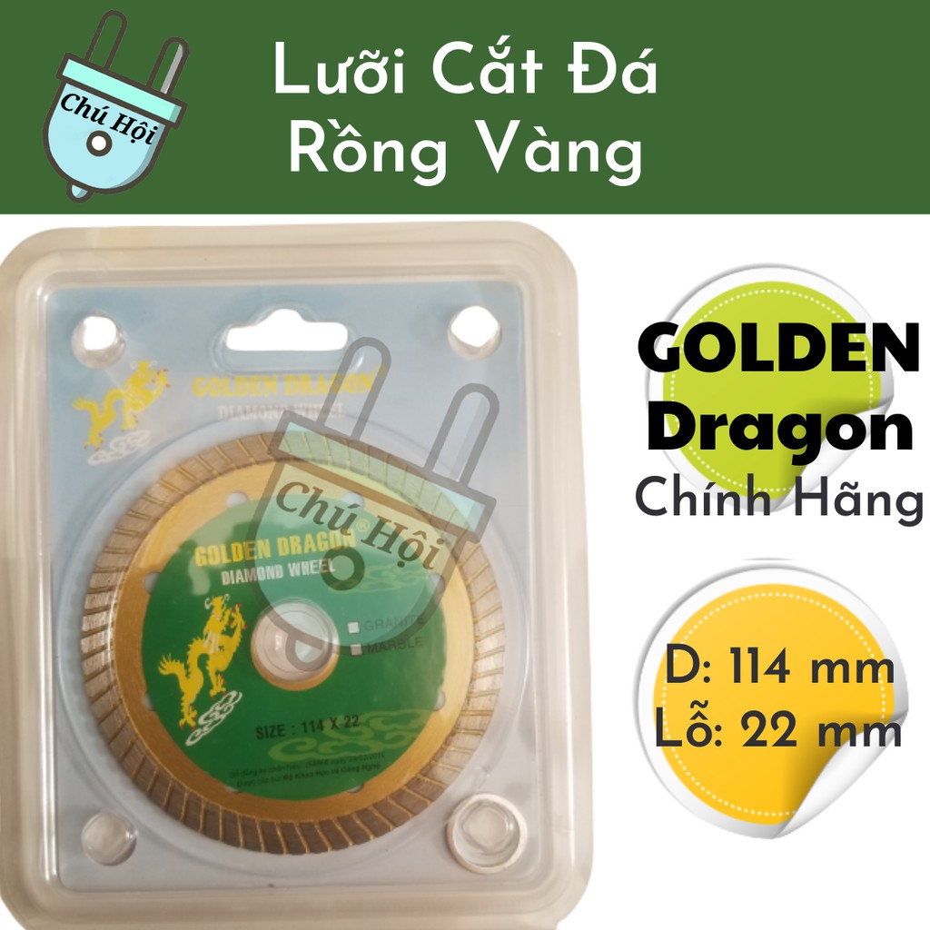 Lưỡi Cắt Gạch Bằng Kim Cương Rồng Vàng 125mm 1 tấc 1 tấc hai tấc rưỡi Golden dragon xanh chính hãng điện nước chú Hội