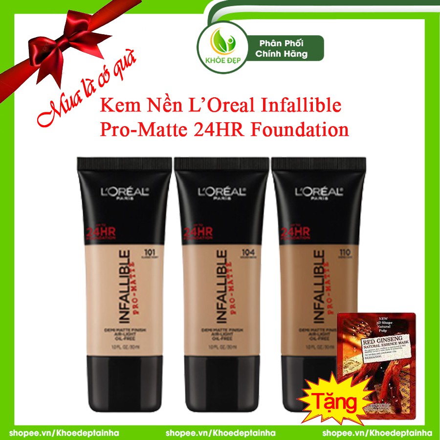 [ CHÍNH HÃNG ] Kem Nền L’OREAL INFALLIBLE PRO-MATTE 24HR FOUNDATION 30ml