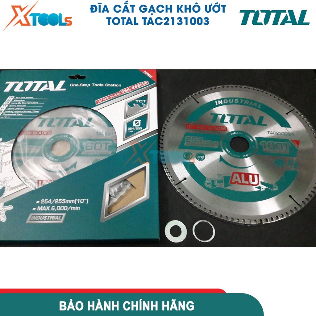 Đĩa cắt gạch khô ướt TOTAL nhiều kích thước, đĩa cắt kim loại có phủ hợp kim nhân tạo rắn chắc [CHÍNH HÃNG][XTOOLS]