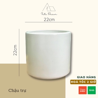 Chậu gốm trụ lớn 18ccm x 18cm và 22cm x 22cm, chậu gốm tráng men Bát Tràng trồng cây