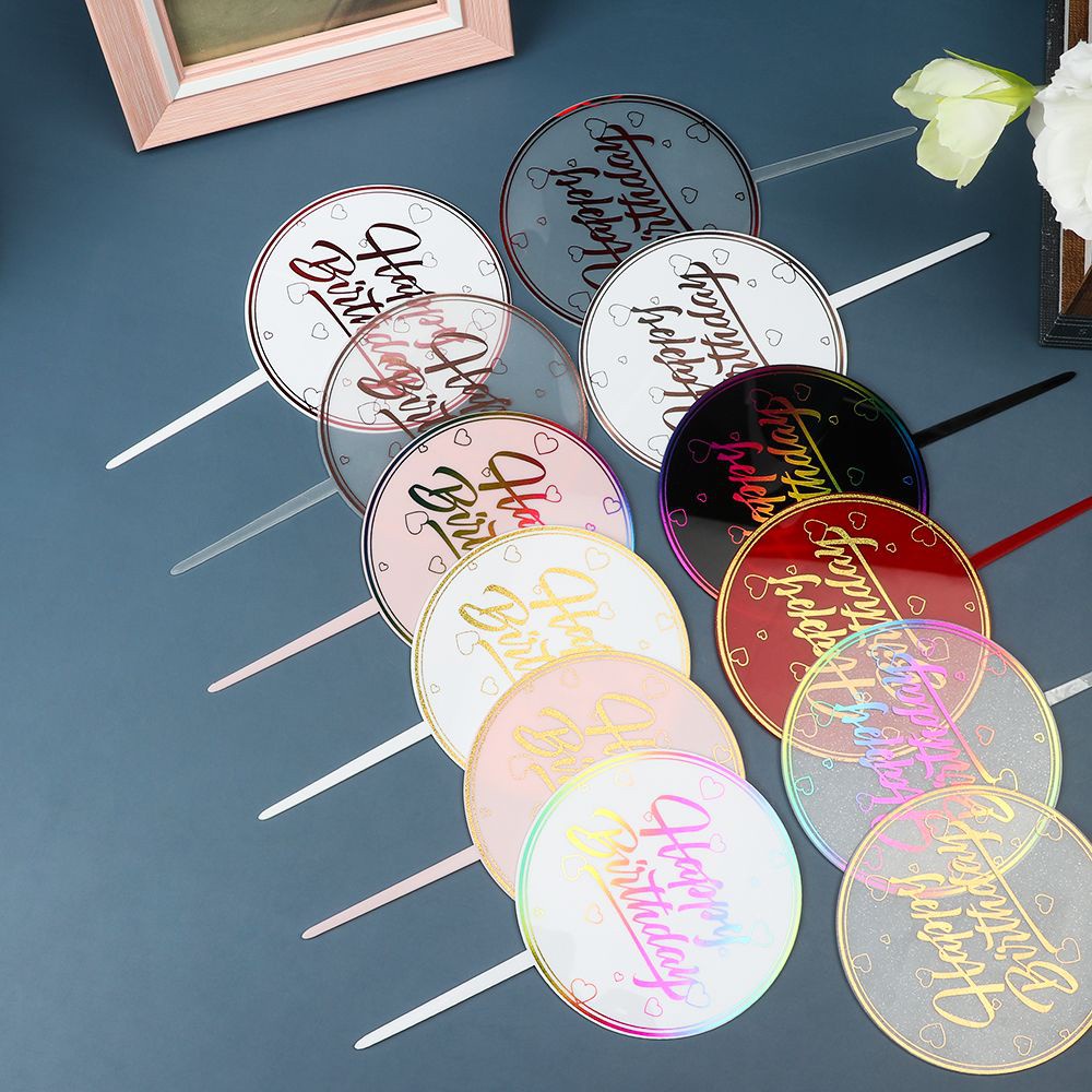 Phụ Kiện Trang Trí Bánh Kem Bằng Acrylic Trong Suốt Độc Đáo DIY