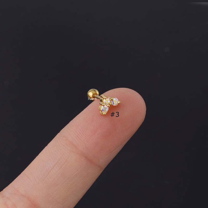Khuyên tai hình trái tim đính đá 20/6mm bằng thép không gỉ