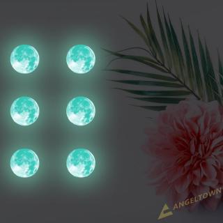 Miếng dán tường dạ quang hình mặt trăng và trái đất 3d độc đáo