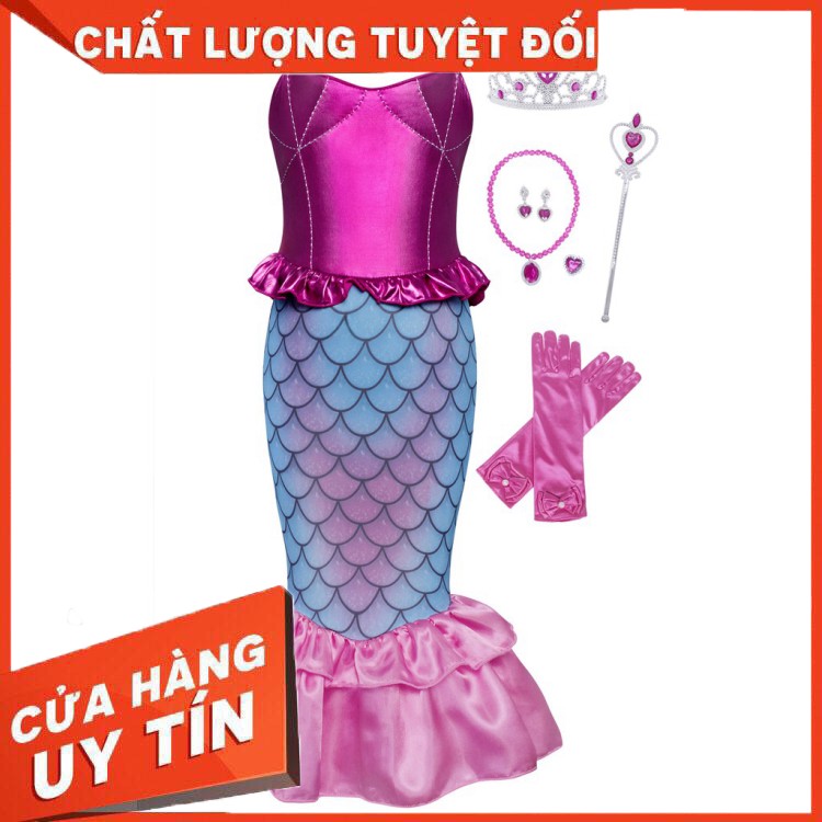 Giáng sinh Áo tắm đuôi cá Nàng tiên cá Quần áo Cô gái Quần áo Công chúa Váy Trình diễn Trang phục - Hàng nhập khẩu