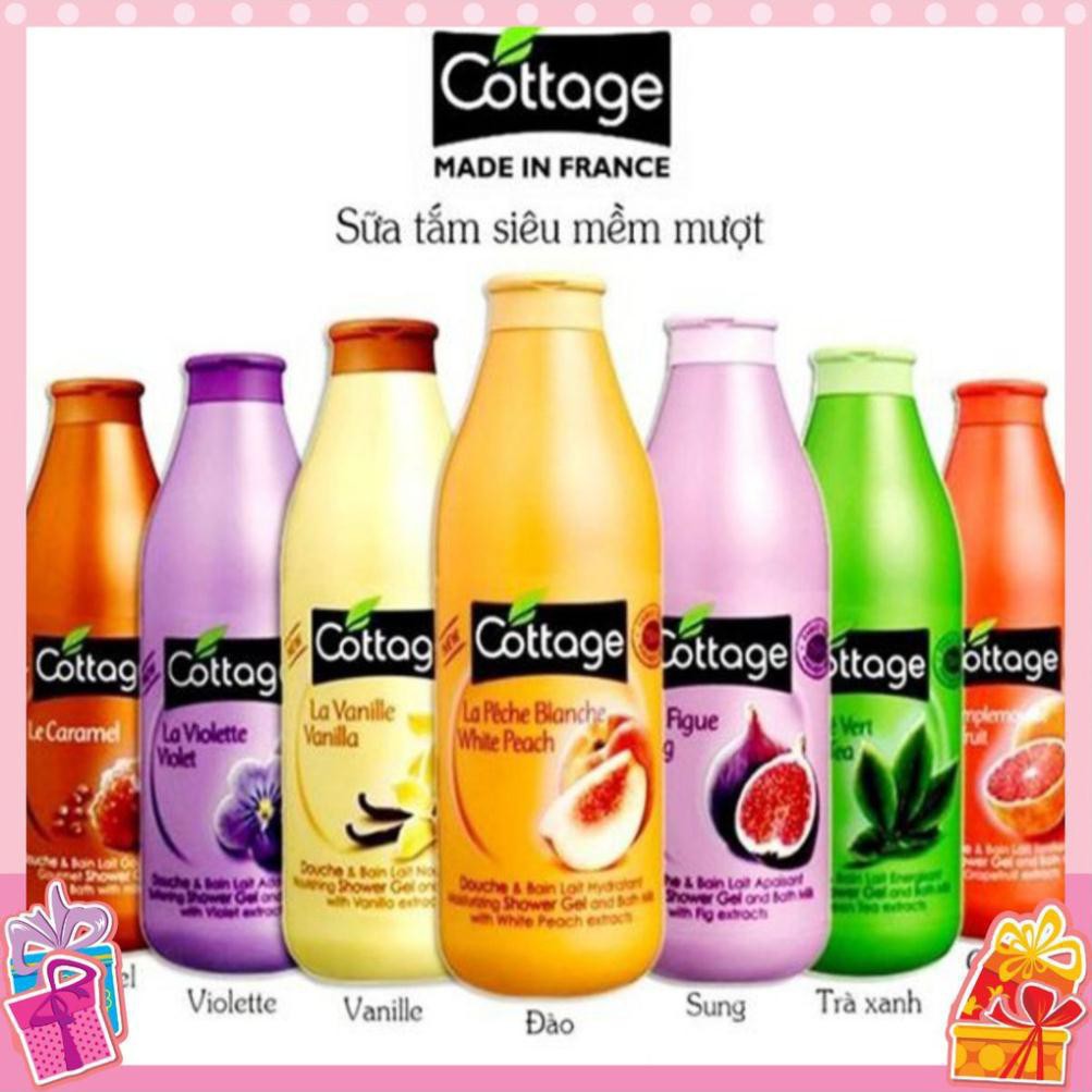SỮA TẮM DƯỠNG THỂ / COTTAGE /Sữa tắm trắng da Cottage 750ml Của Pháp
