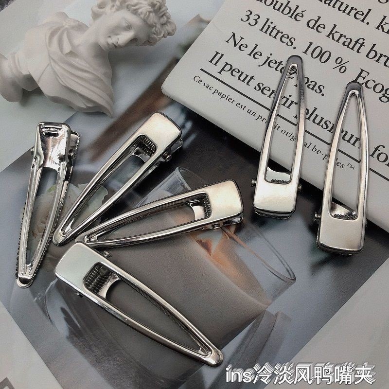 Set 2 kẹp tóc kim loại hình giọt nước xinh xắn hợp thời trang